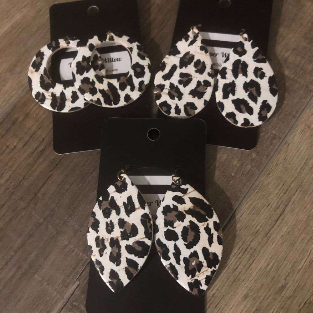 6 Pack of Cork & Leather Earrings